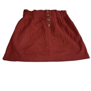 AE Burnt Orange Button-Front pull on Skirt, Size S, Earthy Boho Effortless, GUC